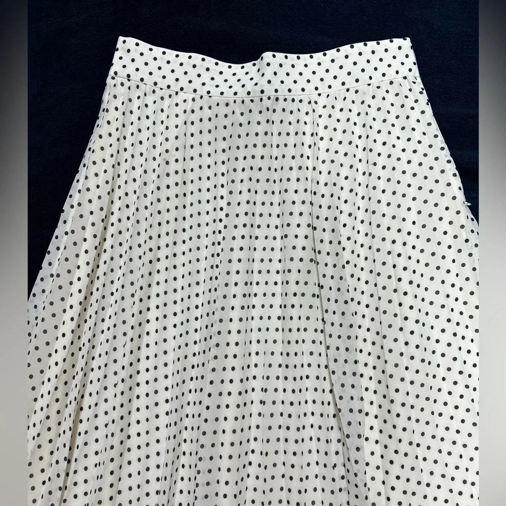 & Other Stories Black and White Polka Dot A-Line Skirt - Picture 3 of 4